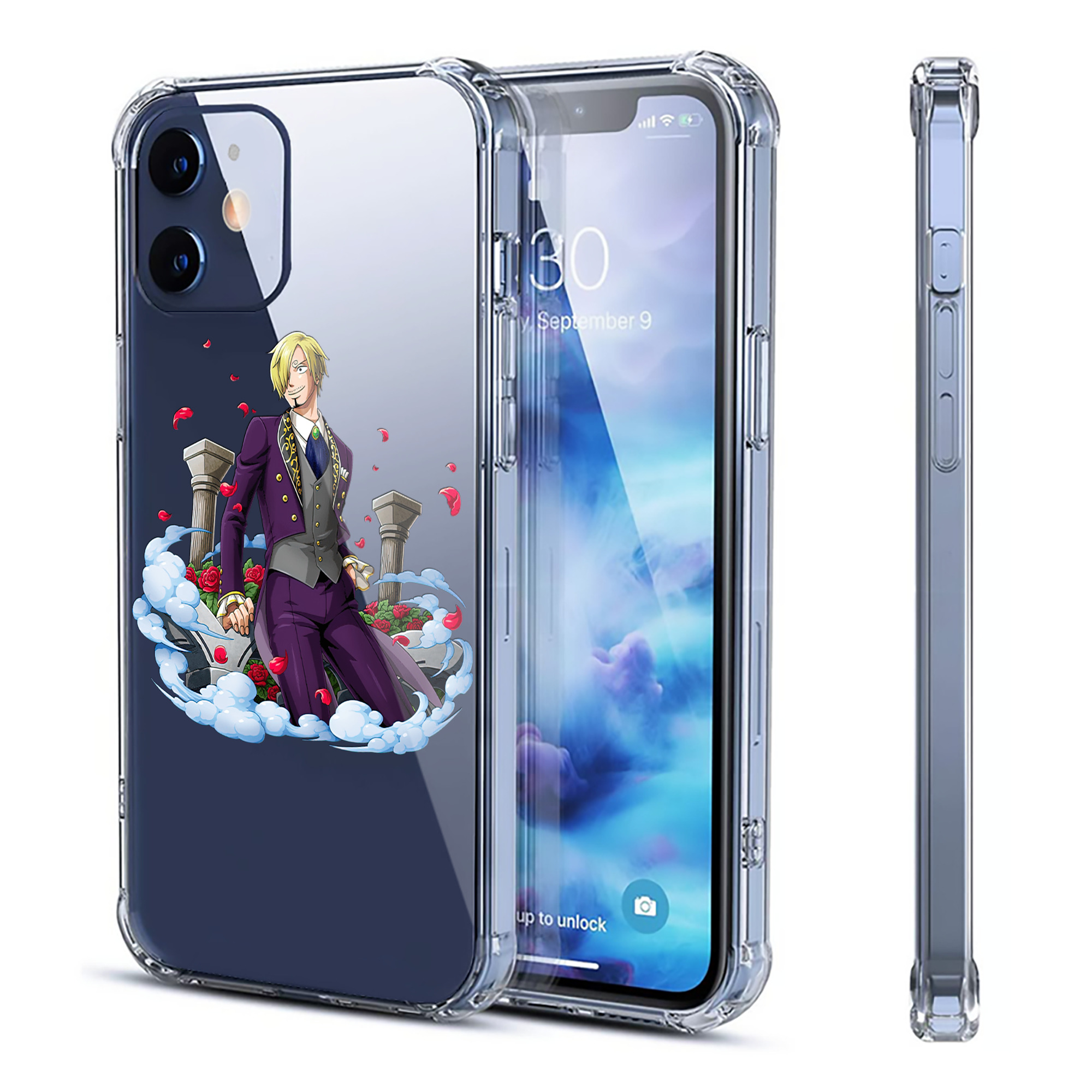 （画像用） ワンピース サンジ ONE PIECE Sanji 【iPhone 12シリーズ対応】透明スマホケース（クリアソフトケース）